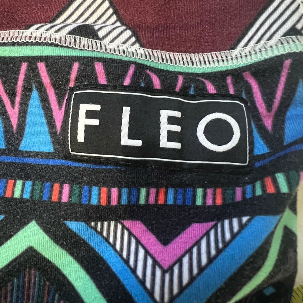 Fleo Shorts Small Geometric Teal Blue Pink CrossFit Powerlifting Workout Gym - Picture 4 of 6